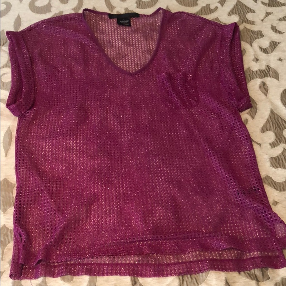 Kenneth Cole magenta and gold top